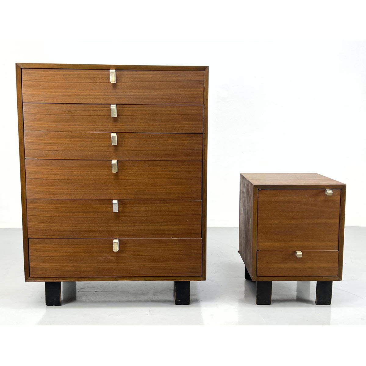 Appraisal: Herman Mileer GEORGE NELSON Tall Chest and Side Table Night