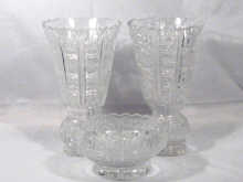 Appraisal: A pair of cut glass vases cm high together with