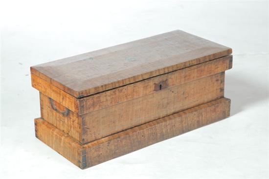 Appraisal: WORK BOX Probably Ohio mid th century curly maple Heavy