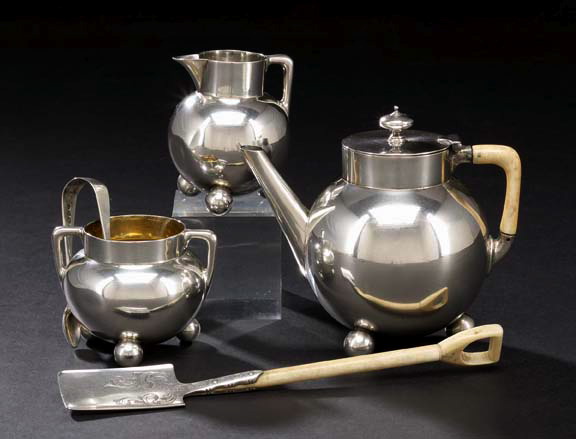 Appraisal: Diminutive Victorian Sterling Silver Four-Piece Tea Set hallmarked London -