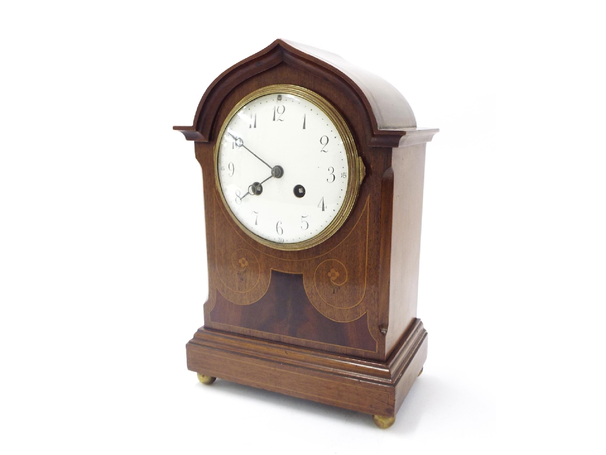 Appraisal: Mahogany two train mantel clock striking on a gong the