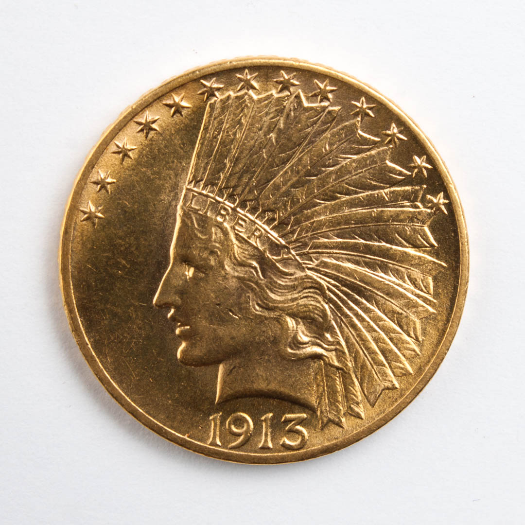 Appraisal: U S Indian type gold eagle MS-