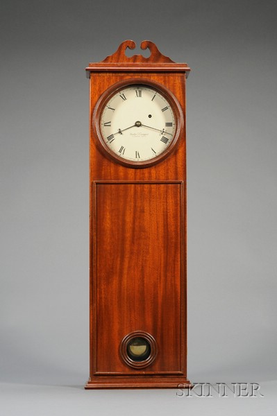 Appraisal: Mahogany Coffin Clock by Foster Campos Pembroke Massachusetts scroll top