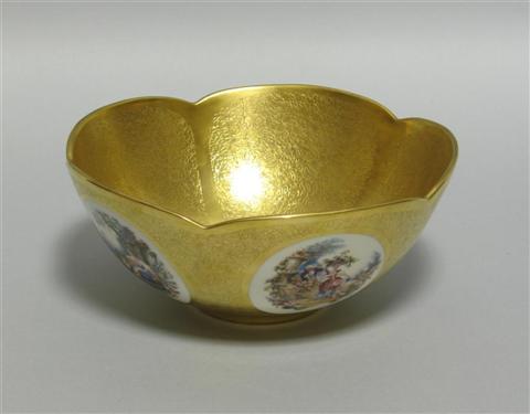 Appraisal: PICKARD GILT DECORATED BOWL with deeply lobed edges the patterned