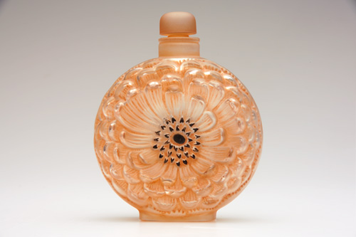 Appraisal: R LALIQUE Dahlia perfume bottle in clear and frosted glass