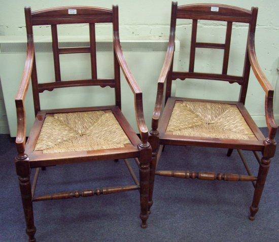 Appraisal: A late Victorian mahogany armchair with Gainsborough type arms and