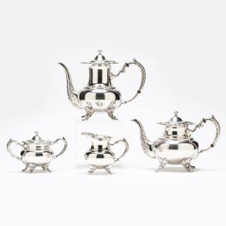 Appraisal: Japanese Fine Silver Tea Coffee Service the four piece set