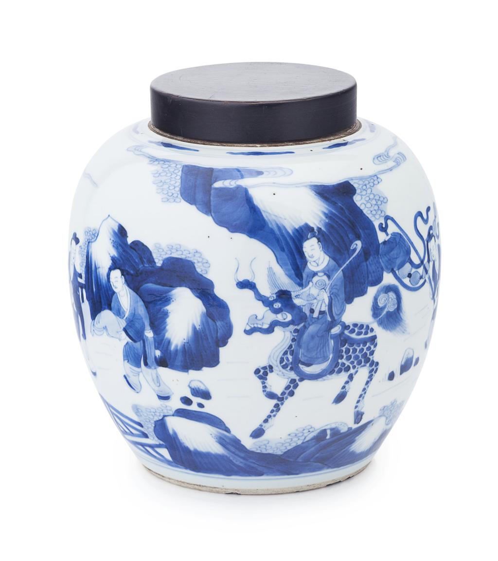 Appraisal: CHINESE BLUE AND WHITE GINGER JAR KANGXI MARKS BUT LATER