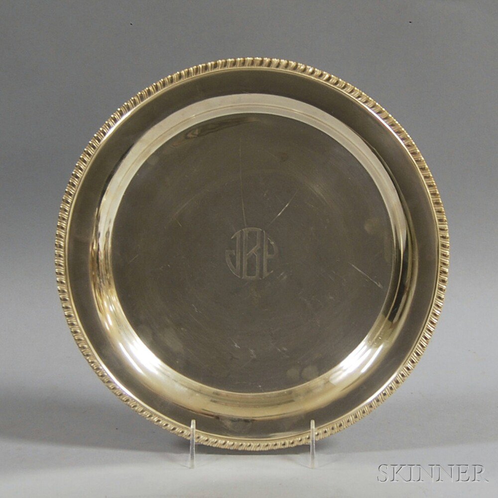 Appraisal: Tuttle Sterling Silver Charger with Gadrooned Rim retailed by Udall