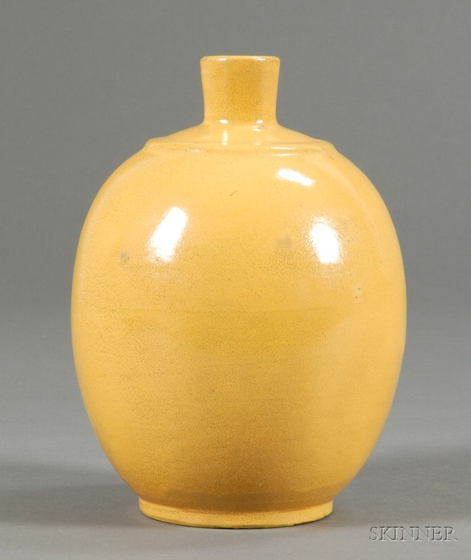 Appraisal: Pottery Vase Finland th century bulbous body with ridge at