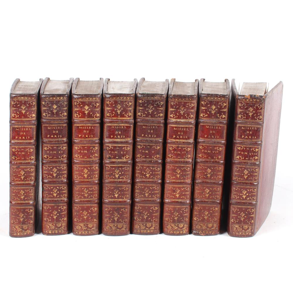 Appraisal: MISSEL DE PARIS LATIN-FRANCOIS TEN VOLUME LEATHER BOUND AND GILT