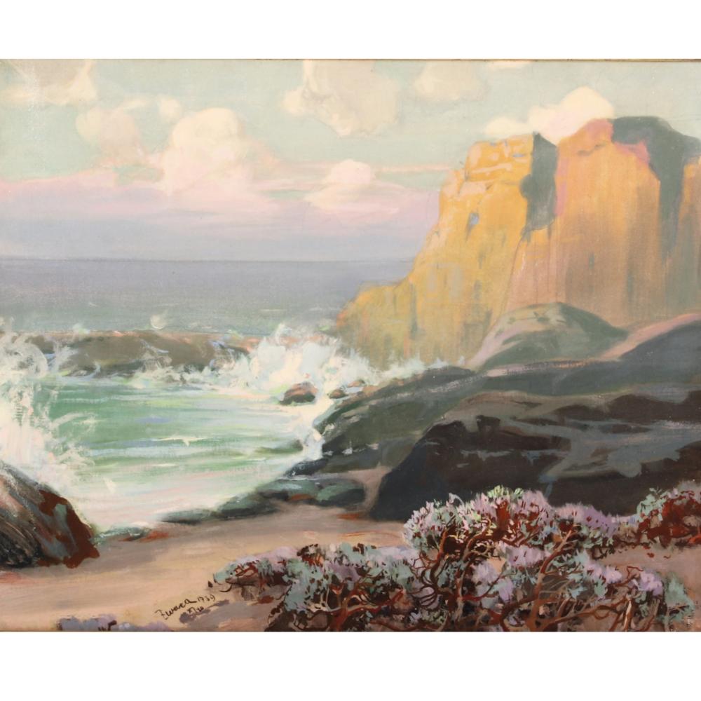 Appraisal: JOHN ZWARA INDIANA HUNGARY - COAST OF CALIFORNIA OIL ON