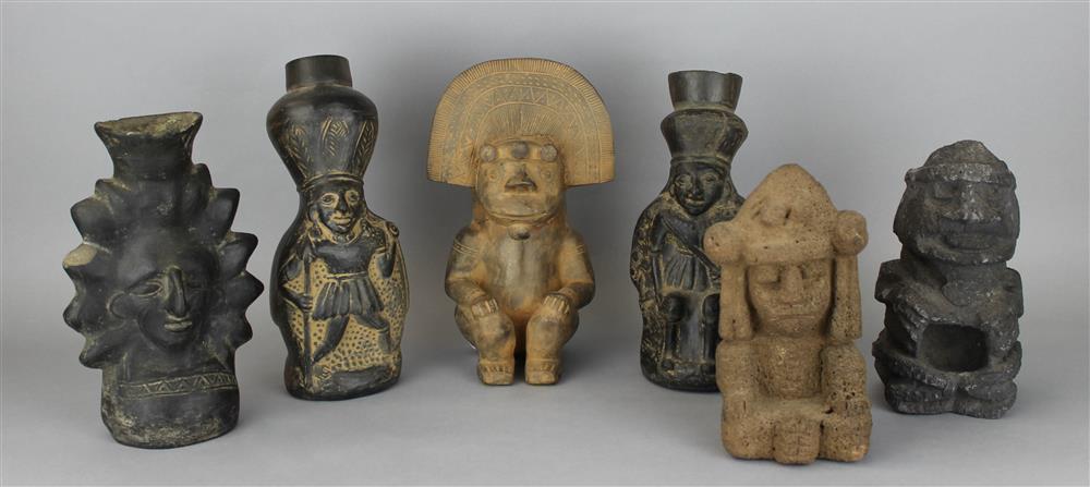 Appraisal: GROUP OF SOUTH AND CENTRAL AMERICAN POTTERY AND CARVED STONE