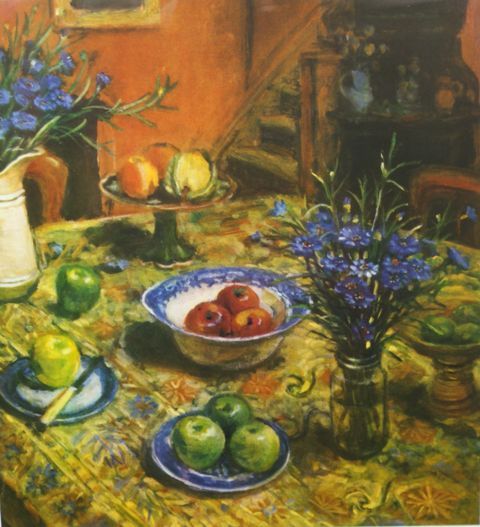 Appraisal: Margaret Olley born Yellow Tablecloth with Cornflowers etching signed and