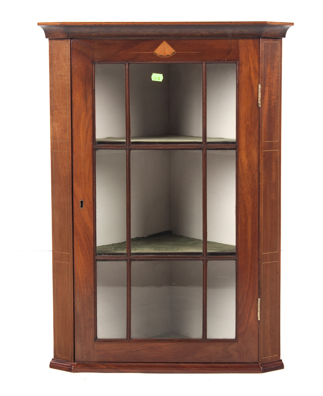 Appraisal: Federal style mahogany hanging corner cabinet first half- th century