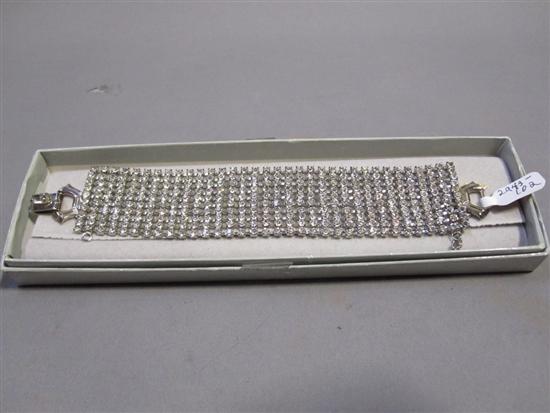 Appraisal: MARILYN MONROE WIDE RHINESTONE BRACELET rows of small round stones