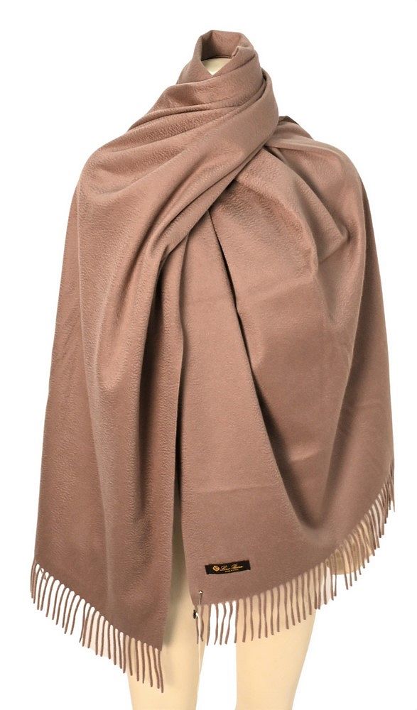 Appraisal: Loro Piana Fringed Cashmere Shawl mocha brown one size in