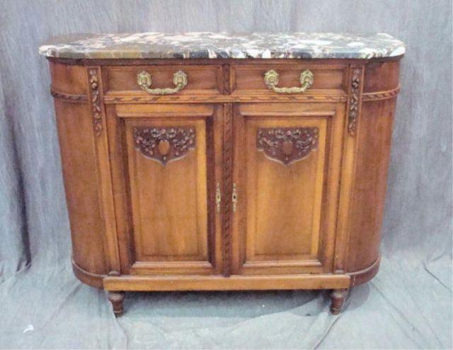 Appraisal: Country French Marble Top Server From a Hartsdale estate Dimensions