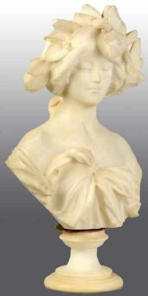 Appraisal: Marble Bust of a Lady Description Leaves in hair Nice