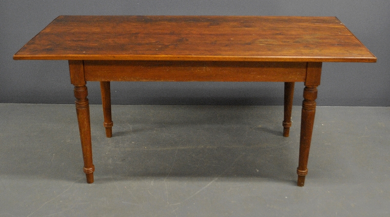 Appraisal: - Pine harvest table with turned legs h x w