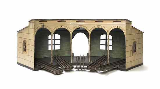 Appraisal: An American Painted Metal Model of a Railroad Roundhouse having