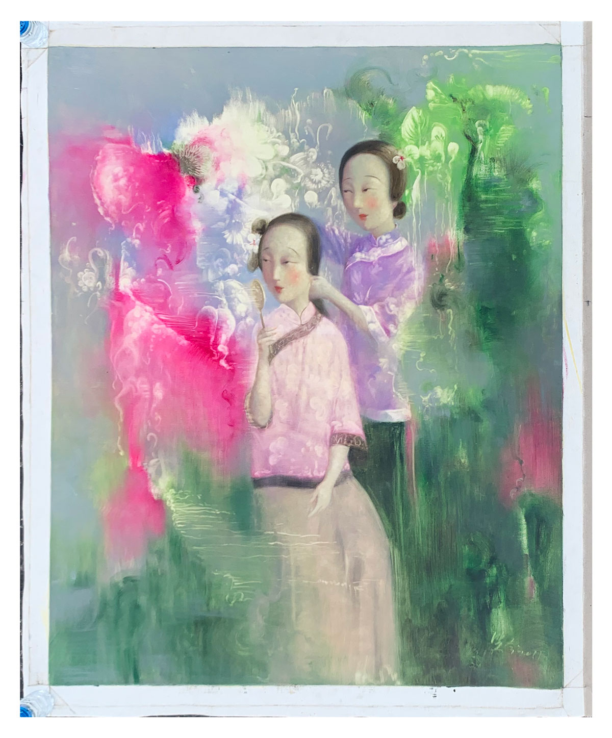 Appraisal: XIAOXING Wang Japanese th st Century Two Young Chinese Women