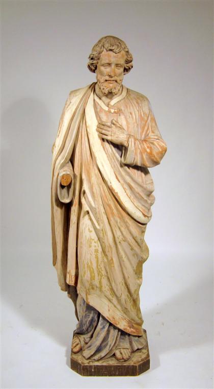 Appraisal: Continental style life size polychrome figure of a saintStanding model