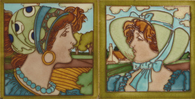 Appraisal: F H Barker Rhead Co A pair of tiles of