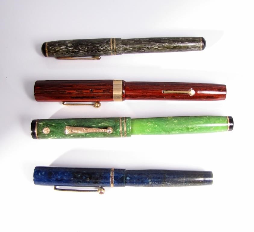 Appraisal: Vintage Fountain Pens with K Nibs including bright green Wahl