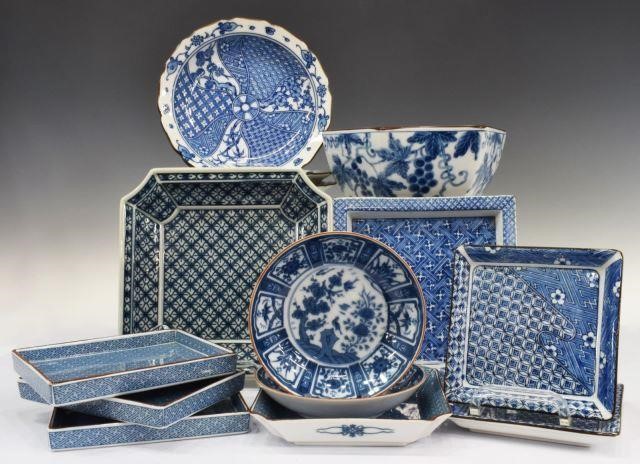 Appraisal: lot of Japanese blue and white porcelain tableware th c