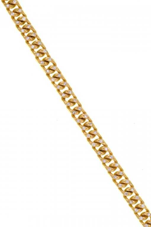 Appraisal: A DIAMOND SET GOLD FLAT CURB NECKLACE