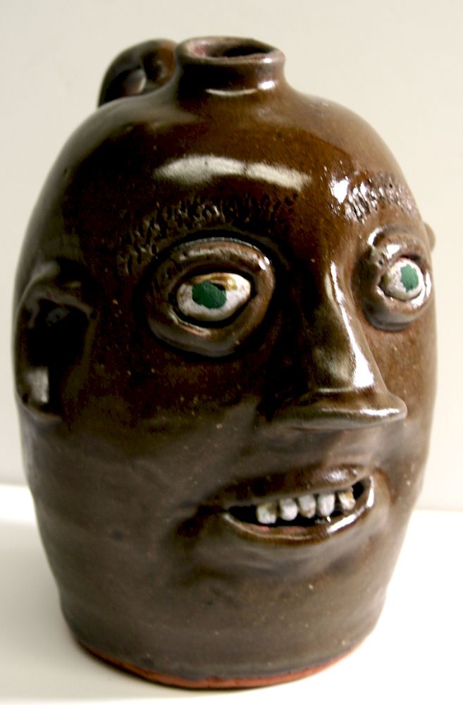 Appraisal: Outsider Art Reggie Meaders Eyed Face Jug Meaders Reggie b