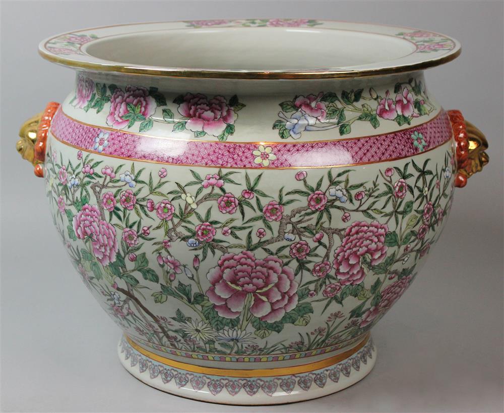 Appraisal: LARGE CHINESE FAMILLE ROSE JARDINIERE IN THE TH CENTURY STYLE