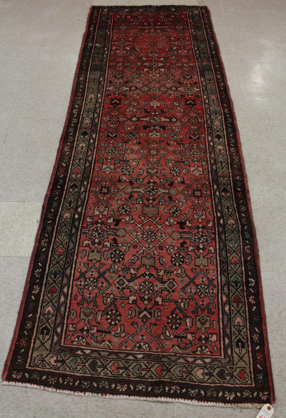 Appraisal: SEMI-ANTIQUE PERSIAN TRIBAL AREA RUG overall Herati floral design on