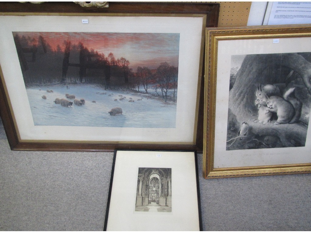 Appraisal: Lot comprising an etching an engraving and a reproduction print