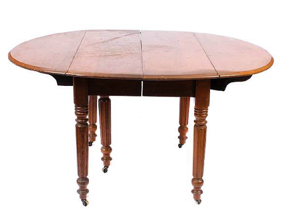 Appraisal: An English mahogany extension dining table with four leaves losses