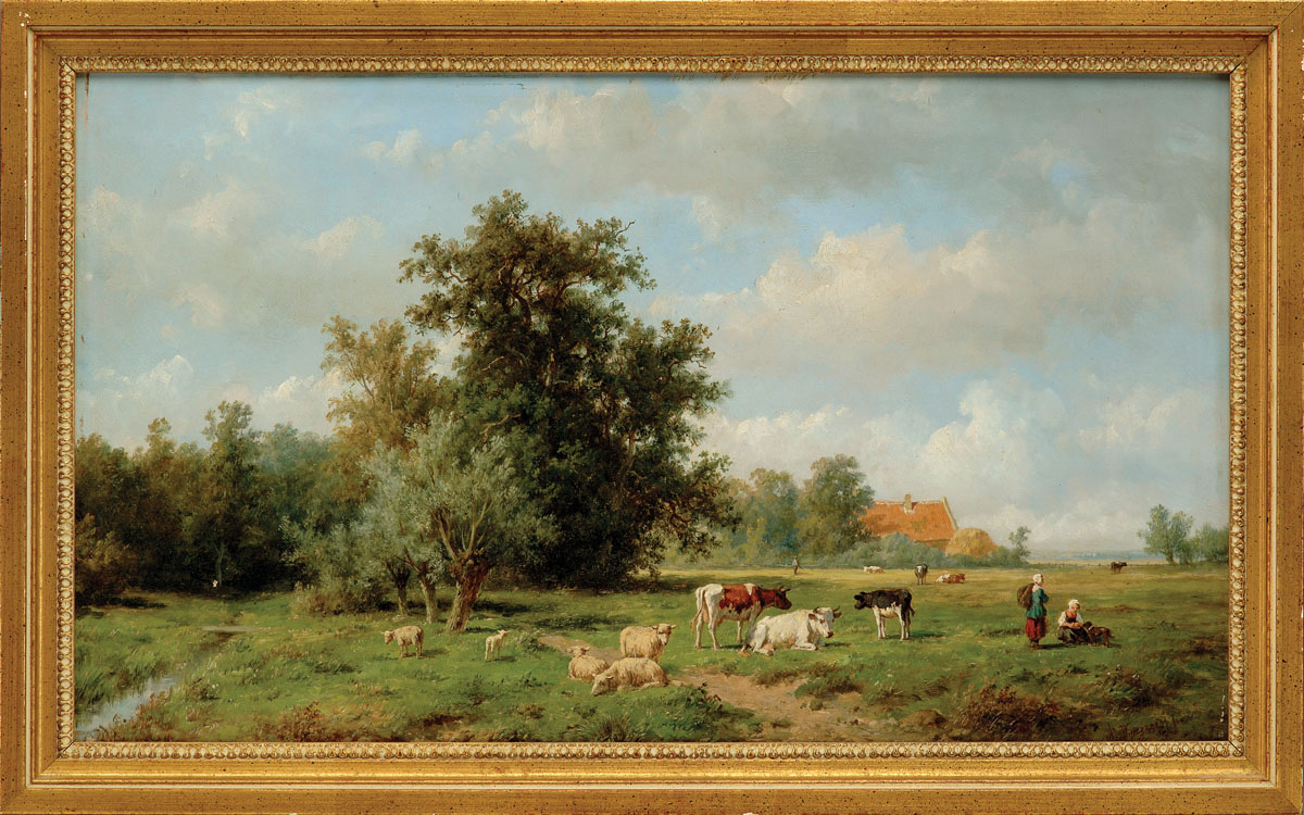 Appraisal: ANTHONIE JACOBUS VAN WYNGAERDT DUTCH - PASTORAL LANDSCAPE WITH GRAZING