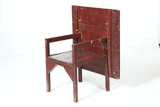 Appraisal: CHILD'S HUTCH TABLE American th century pine Of typical form