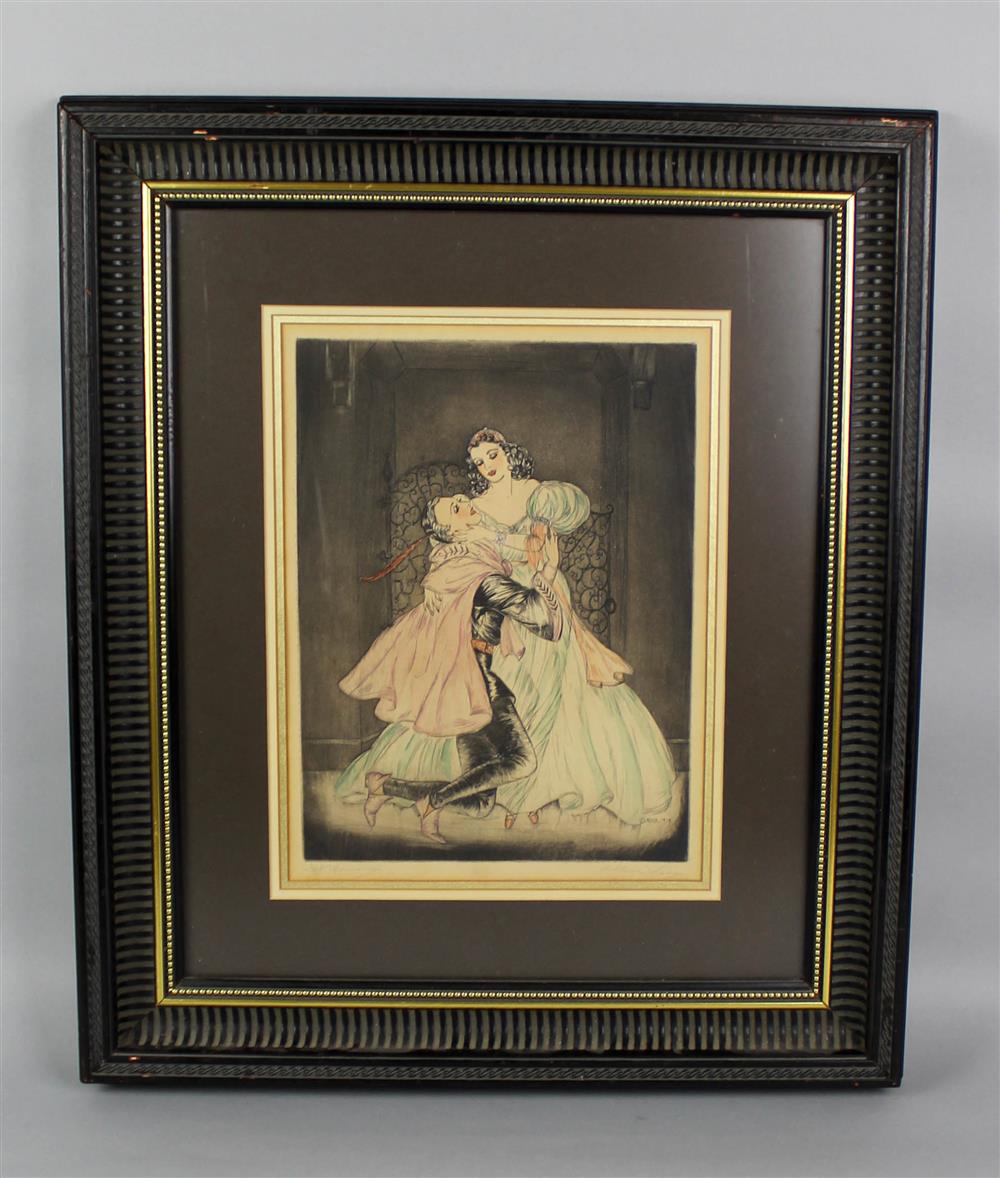 Appraisal: ALLENE LOVE AMERICAN TH CENTURY ROMANCE Color print and etching