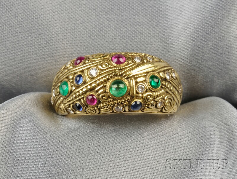 Appraisal: kt Gold Gem-set Dome Ring Alex Sepkus set with cabochon