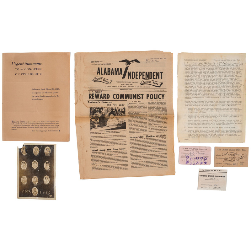 Appraisal: AFRICAN AMERICANA - CIVIL RIGHTS A group of ephemera involving