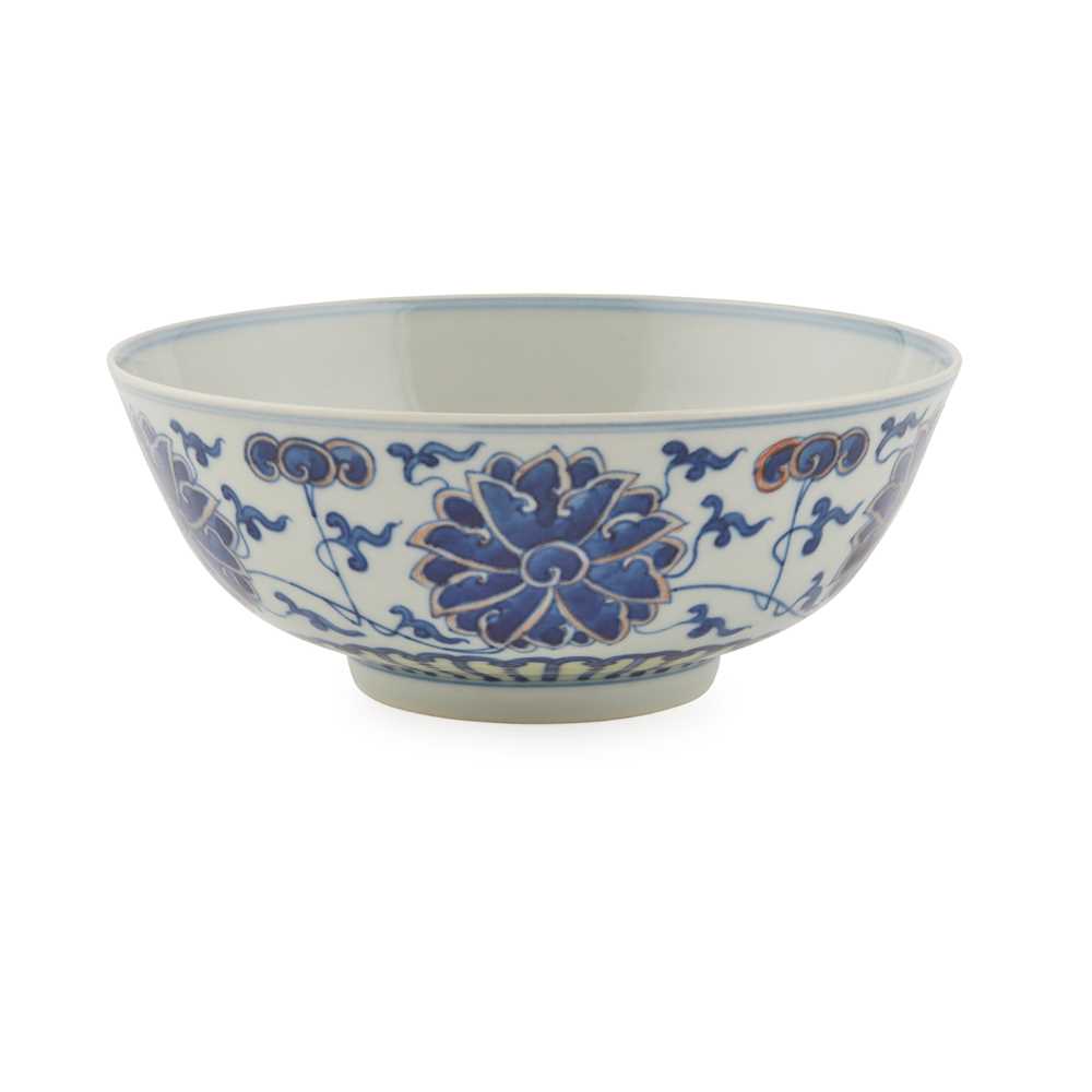 Appraisal: BLUE AND WHITE 'FLORAL' BOWL GUANXU MARK AND OF THE