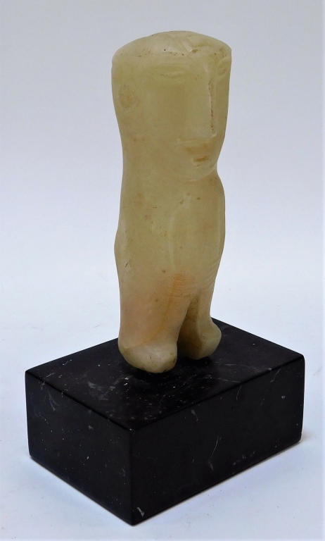 Appraisal: PRE COLUMBIAN CARVED ALABASTER STONE EFFIGY FIGURE South America Pre