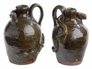 Appraisal: Two Burlon Craig Stoneware Snake Jugs Lincoln County North Carolina