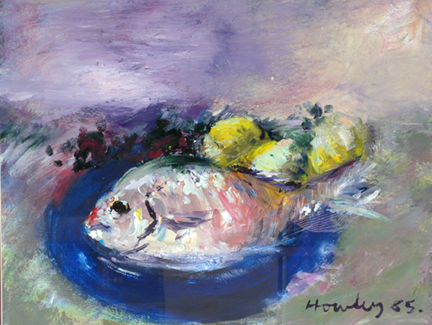 Appraisal: John Howley born Fish and Lemons oil on paper signed