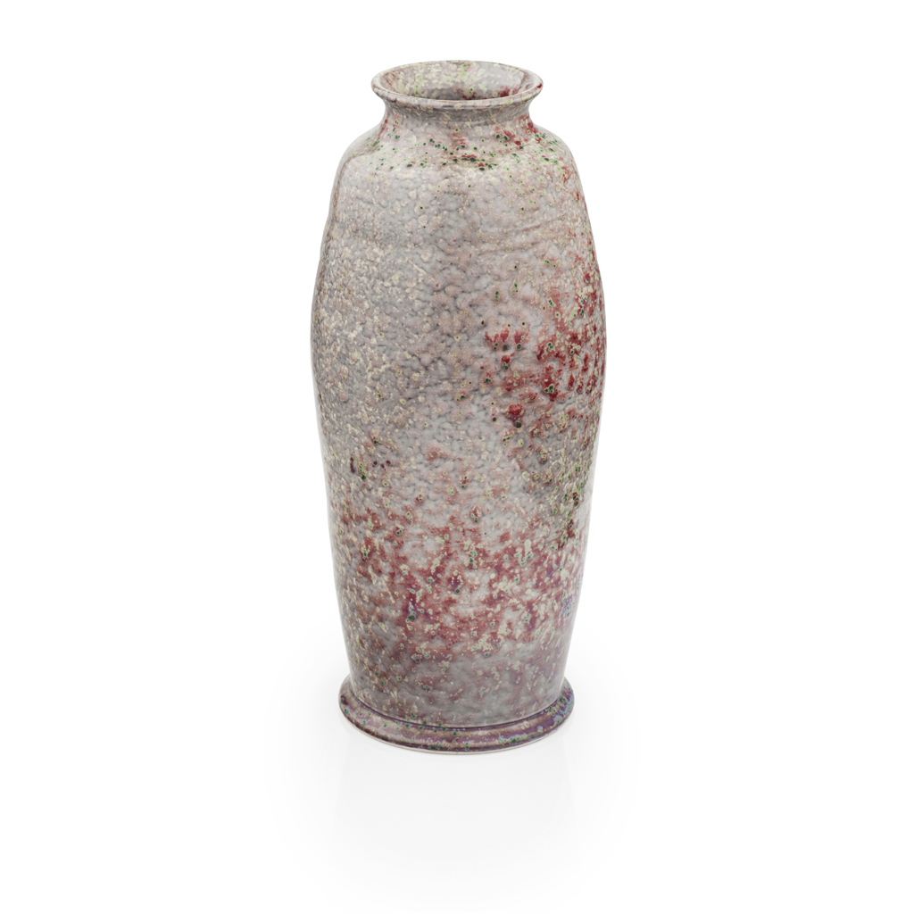 Appraisal: RUSKIN POTTERY HIGH-FIRED STONEWARE VASE DATED covered in sang de