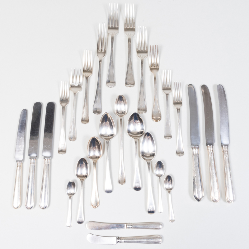 Appraisal: Assembled Georgian and Later English Silver Flatware Service Comprising Twenty-one