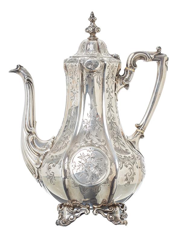 Appraisal: A VICTORIAN SILVER COFFEE POT BY EDWARD AND JOHN BARNARD