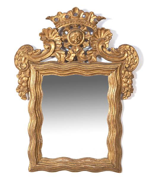 Appraisal: An Italian Baroque style giltwood mirror height in width in