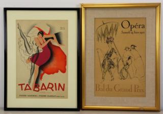 Appraisal: French Lithograph Posters Paul Colin Tabarain - signed in the